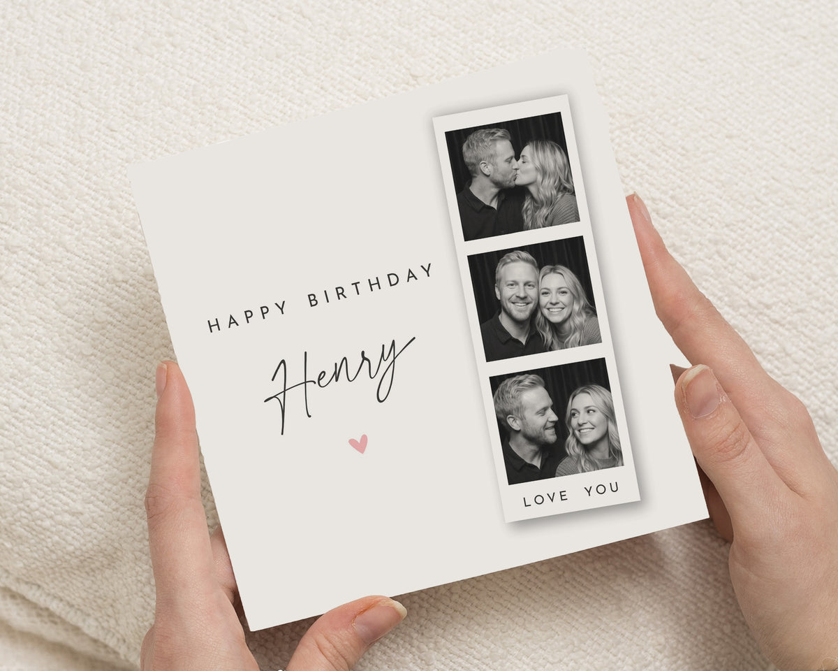 Personalised Birthday Card, Photo Birthday Card for Husband, Birthday Card for Boyfriend, Romantic Birthday Card, Card for Him