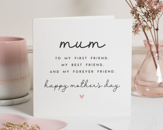 Mother's Day Card for Mum, Mum Mother's Day Card, Best Friend Mum Card, Personalised Mother's Day Card, Card for Her