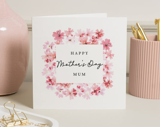 Mothers Day Card for Mum, Happy Mothers Day Card, Floral Mothers Day Card, Personalised Mothers Day Card, Card for Her