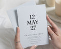 Glacier Wedding Invitations with Matching Envelopes, Light Blue Wedding Invites, Minimalist Typography, Personalised Invitation Suite