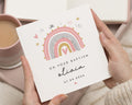 Baptism Card, Personalised Baptism Card, Christening Card, Rainbow Baptism Card, Baptism Card for Girl, Custom Name Baptism Card