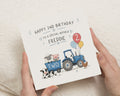 2nd Birthday Card for Nephew, Nephew Birthday Card, Personalised Birthday Card, Tractor Birthday Card for Boy, Farm Birthday Card