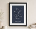 Personalised Quote Print, Custom Song Lyrics Wall Art, Navy Blue Wall Art, First Dance Wedding Gift, Anniversary Gift for Couple