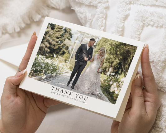 Personalised Wedding Thank You Cards, Photo Wedding Thank You Card, Simple Folded Thank You Cards, Thank You Card for Wedding