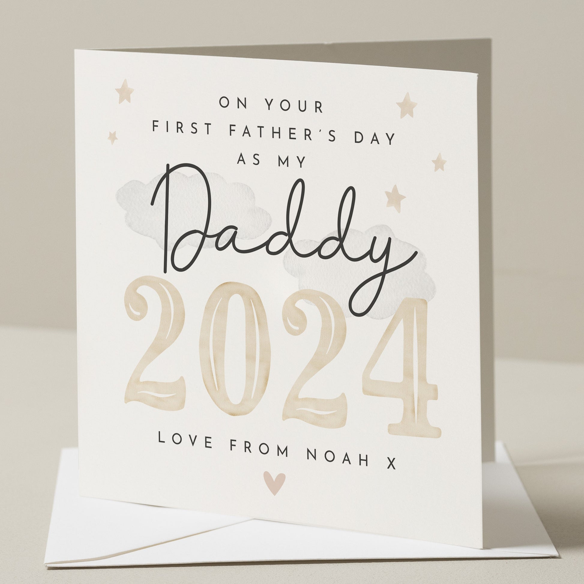 Personalised First Fathers Day 2024 Card, 1st Father&#39;s Day As My Daddy Card, 2024 Baby First Fathers Day Card, First Fathers Day Gift