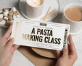 Mum Birthday Gift Voucher, Pasta Making Class Voucher, Personalised Experience Gift for Her, Cooking Class Gift Voucher