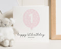 1st Birthday Card for Girl, Personalised First Birthday Card, Birthday Card for Daughter, Cute Birthday Card, Pink Balloon Birthday Card