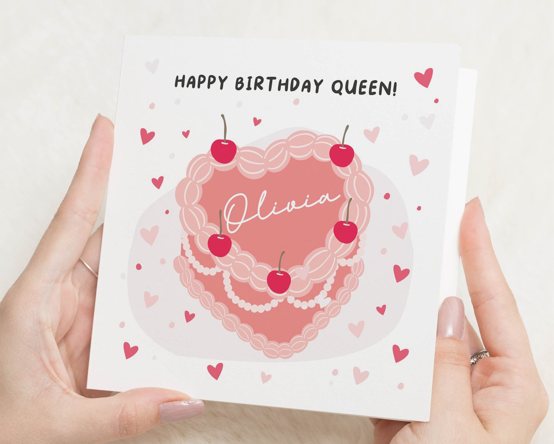 Birthday Card for Her, Personalised Birthday Card, Birthday Card for Friend, Cute Birthday Card, Birthday Card for Daughter, Cherry Card