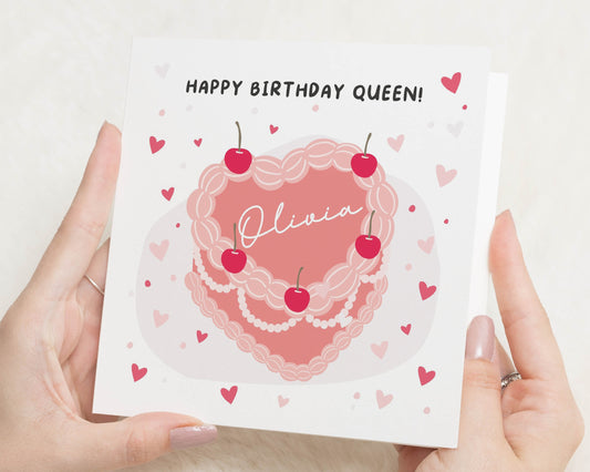 Birthday Card for Her, Personalised Birthday Card, Birthday Card for Friend, Cute Birthday Card, Birthday Card for Daughter, Cherry Card