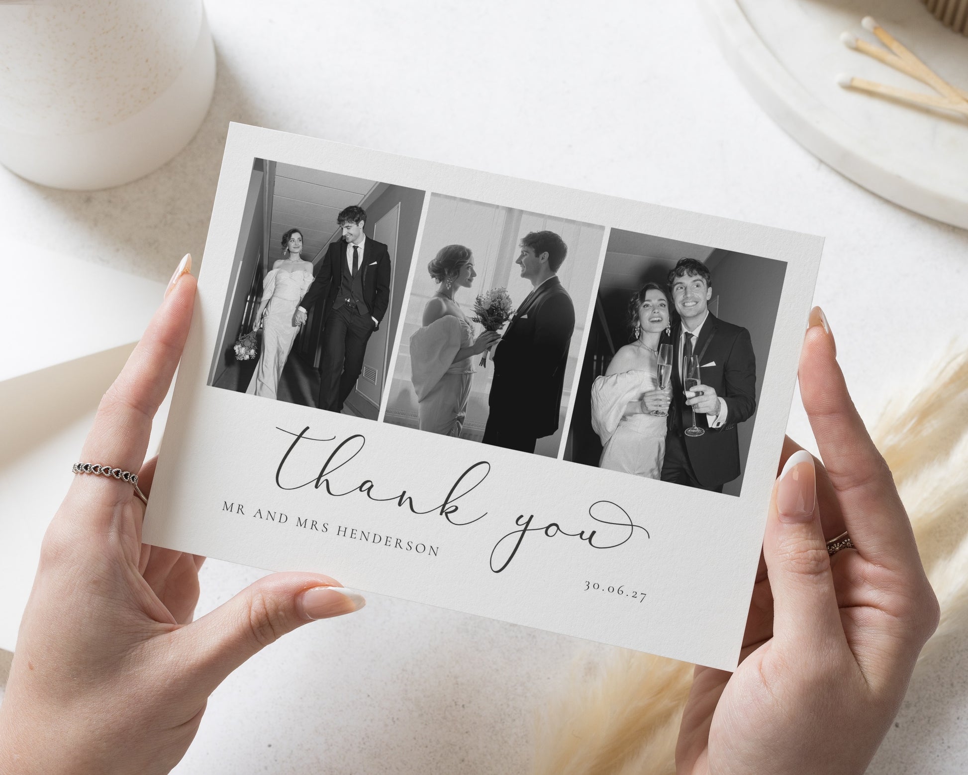 Personalised Wedding Thank You Cards, Photo Wedding Thank You Card, Simple Wedding Thank You Cards, Thank You Card for Wedding