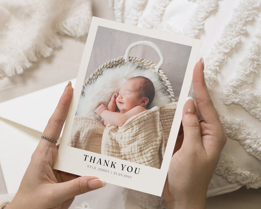 Personalised Baby Thank You Cards, Baby Thank You Card, Birth Announcement Card, Photo Thank You Card, Minimal Thank You Cards, A6 5x7