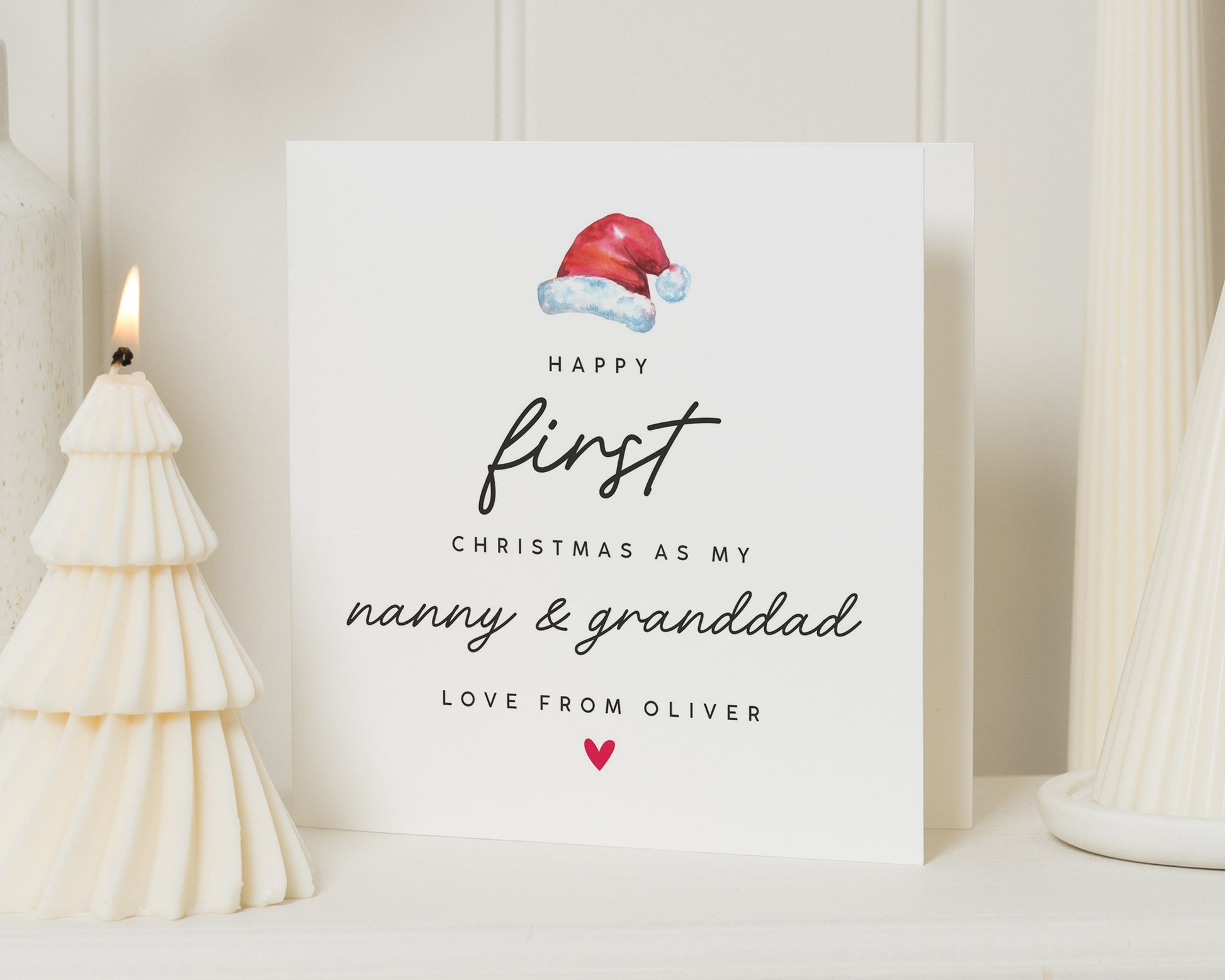 First Christmas Card for Nanny and Granddad, Personalised Christmas Card, Christmas Card from Grandchild, Cute Christmas Card