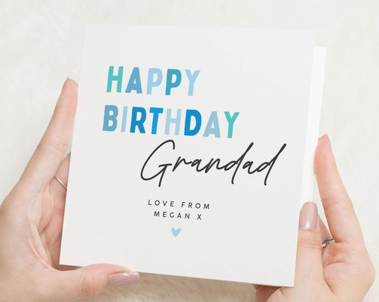 Birthday Card for Grandad, Personalised Grandad Birthday Card, Birthday Card from Grandchild, Happy Birthday Grandad Card
