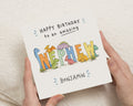 Personalised Dinosaur Birthday Card for Nephew, Nephew Birthday Card, Birthday Card for Boy, Kids Birthday Card, Custom Dinosaur Card
