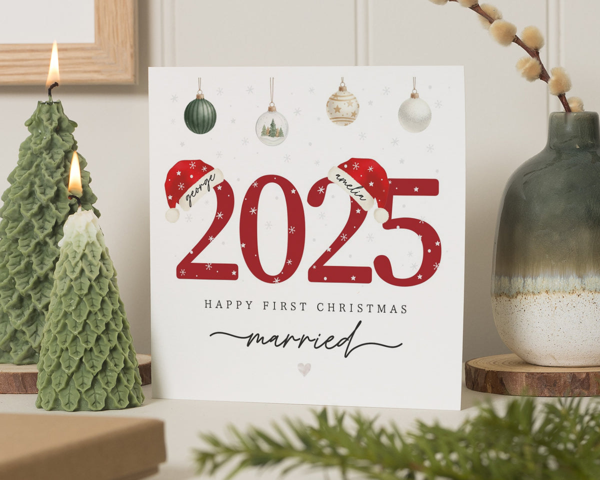 First Christmas Married Card, 2025 Christmas Card, Newlywed Christmas Card, Married Couple Christmas Card, Personalised Christmas Card
