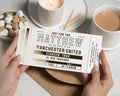 Personalised Manchester United Stadium Tour Ticket, Gift Voucher for Him, Football Experience, Gold Foil, Birthday Gift
