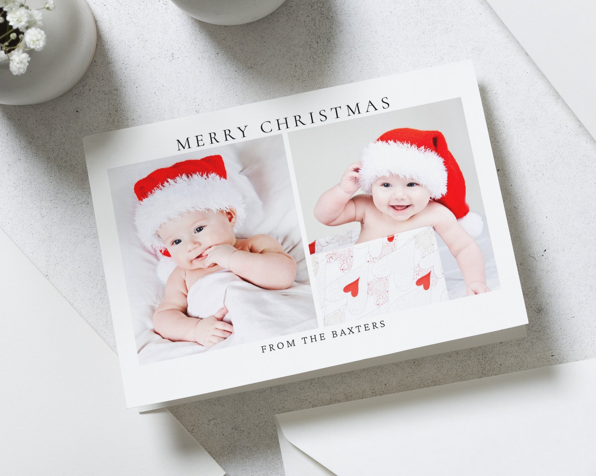 Personalised Photo Christmas Card, Pack of Christmas Cards, Pack of 10, 20, 50 or 100, Baby Christmas Card, Folded Christmas Card
