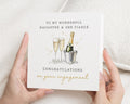 Engagement Card for Daughter and Her Fiancé, Congratulations Card, Engagement Card for Her, Champagne Engagement Card, Romantic Card