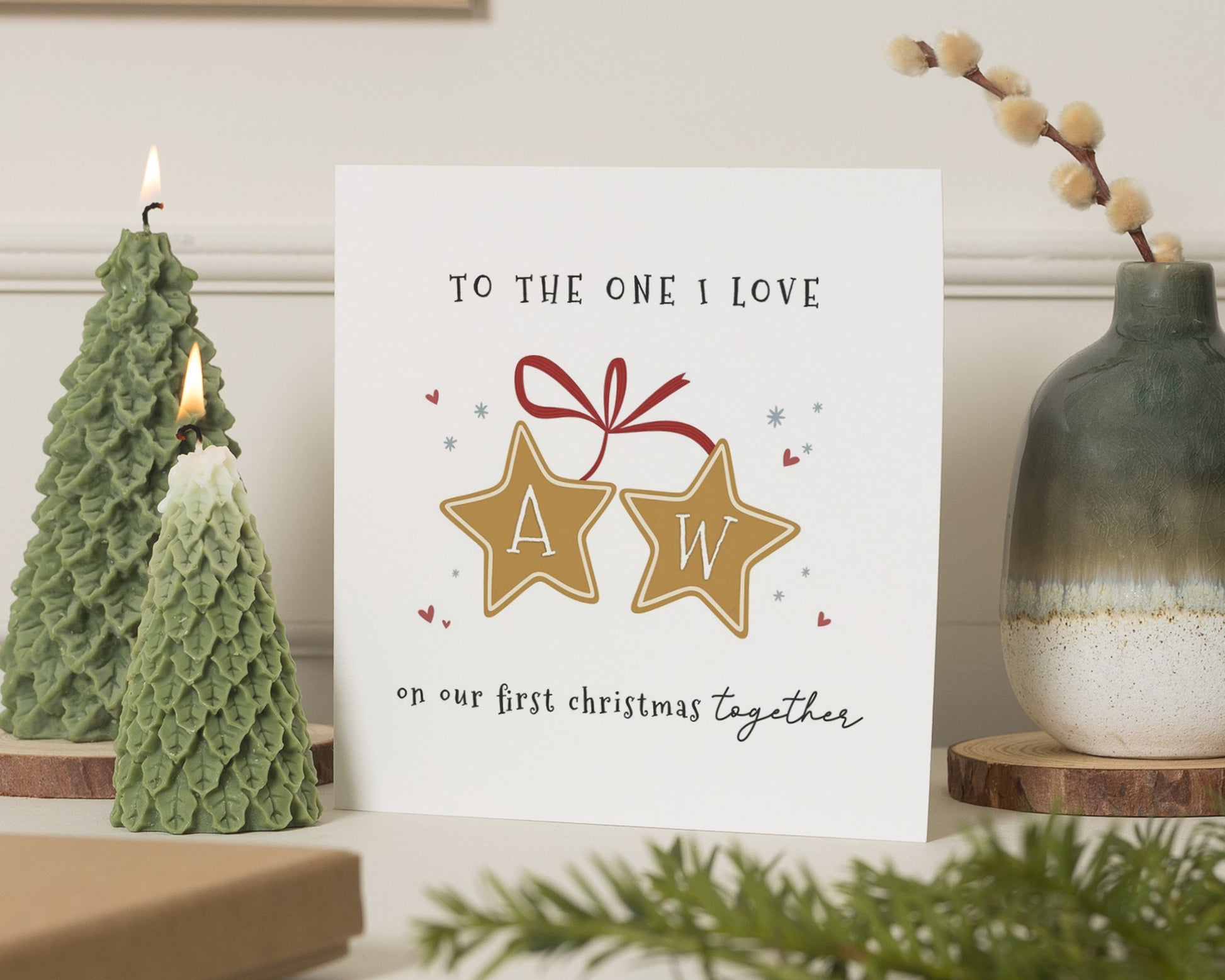 First Christmas Card for Partner, Personalised Couple Christmas Card, First Christmas Together Card, To The One I Love Card