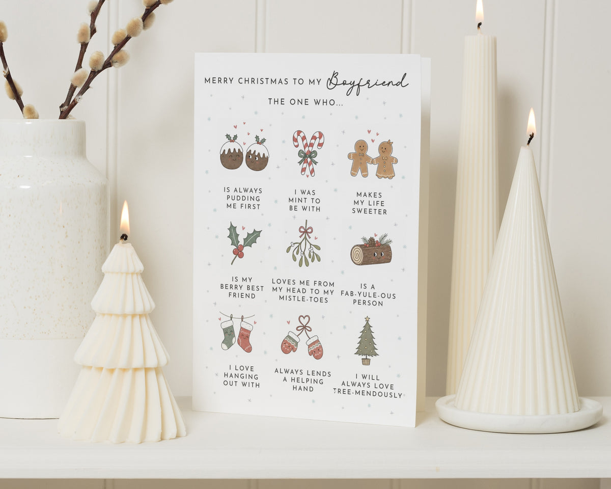 Christmas Card for Boyfriend, Boyfriend Christmas Card, Cute Christmas Card for Him, Funny Xmas Card, Romantic Christmas Card, Pun Card