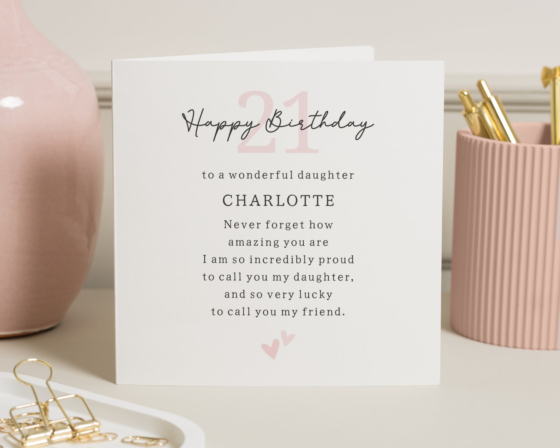 21st Birthday Card for Daughter, Personalised Daughter Birthday Card, 21 Birthday Card, Birthday Card for Her, Daughter Card from Mum