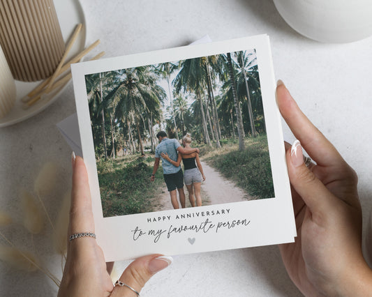 Anniversary Card for Husband, Anniversary Card for Wife, Personalised Photo Anniversary Card, Romantic Anniversary Card for Partner