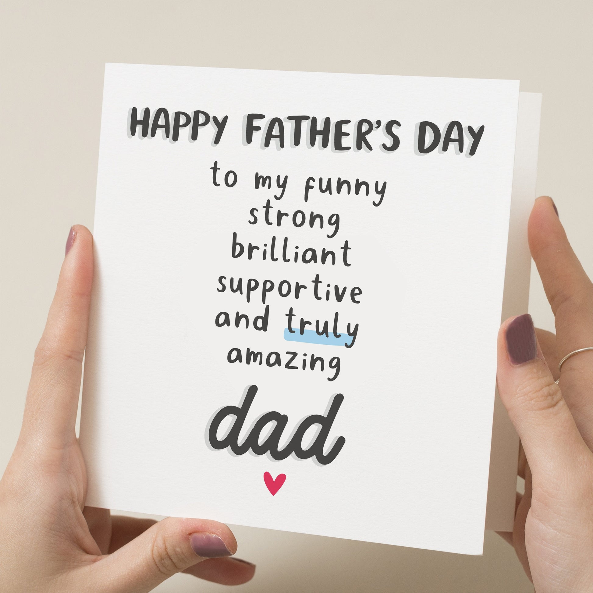 Cute Fathers Day Card For Dad, Poem For Dad Fathers Day Card, Truly Amzing Dad Fathers Day Card, Fathers Day Gifts From From Son, Daughter