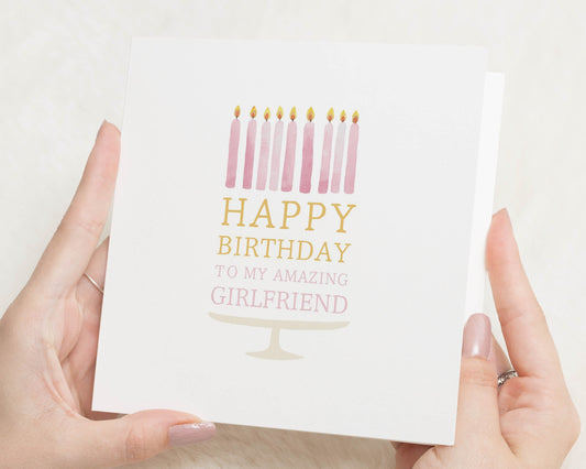 Birthday Card for Girlfriend, Birthday Card for Her, Happy Birthday Card for Partner, Amazing Girlfriend Card, Romantic Simple Card