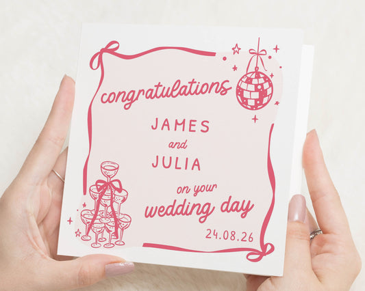 Personalised Wedding Card, Wedding Day Card, Congratulations Wedding Card, Card for Bride and Groom, Custom Wedding Card for Couple