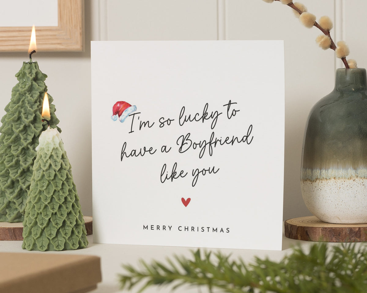 Christmas Card for Boyfriend, Boyfriend Christmas Card, Christmas Card for Him, Romantic Christmas Card, Cute Xmas Card for Partner