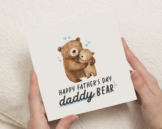 Fathers Day Card, Daddy Bear Fathers Day Card, Fathers Day Card from Child, Cute Bear Card, Fathers Day Card for Dad, Daddy Card