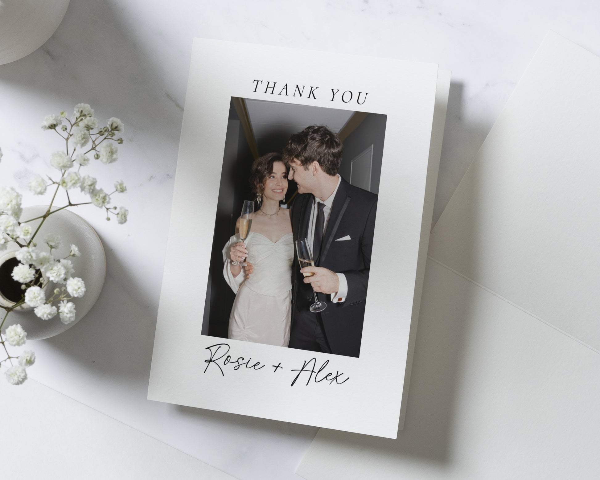 Personalised Wedding Thank You Card, Photo Wedding Thank You Card, Folded Wedding Thank You Card, Thank You Cards for Wedding