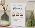 Mummy Christmas Card, Christmas Card for Mum, Personalised Christmas Card from Kids, Cute Christmas Pudding Card for Mummy