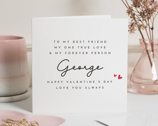 Valentines Day Card for Best Friend, Personalised Valentines Card, Valentines Card for Him or Her, Romantic Card, Forever Person Card