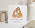 And Then There Were Four Card, New Baby Card, Giraffe Family Card, Congratulations On Your New Arrival, Family Of Four Card, Cute Baby Card