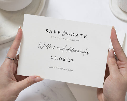 Personalised Save the Date Card, Wedding Save the Date, Simple Save the Date Card, Elegant Save the Date, Custom Wedding Card