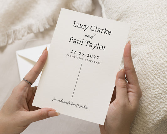 Personalised Save the Date Card, Wedding Save the Date Card, Simple Save the Date Cards, Minimal Save the Dates, Modern Save the Date