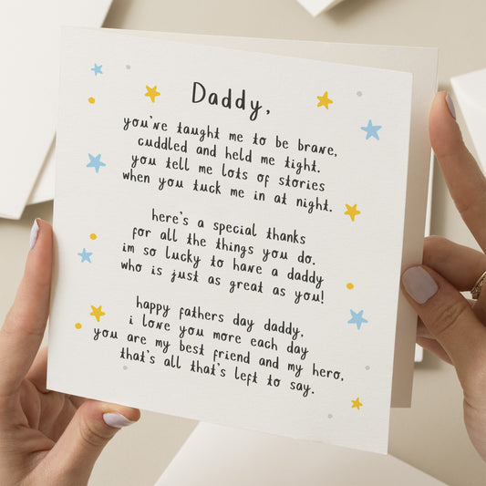 Cute Daddy Fathers Day Card, Dad Poem Card For Fathers Day, Poem Fathers Day Card, Cute Daddy Card, Happy Fathers Day Daddy, From Baby