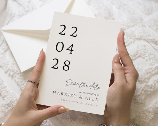 Personalised Save the Date Card, Wedding Save the Date Card, Simple Save the Date, Custom Save the Date, Minimal Save the Date Card