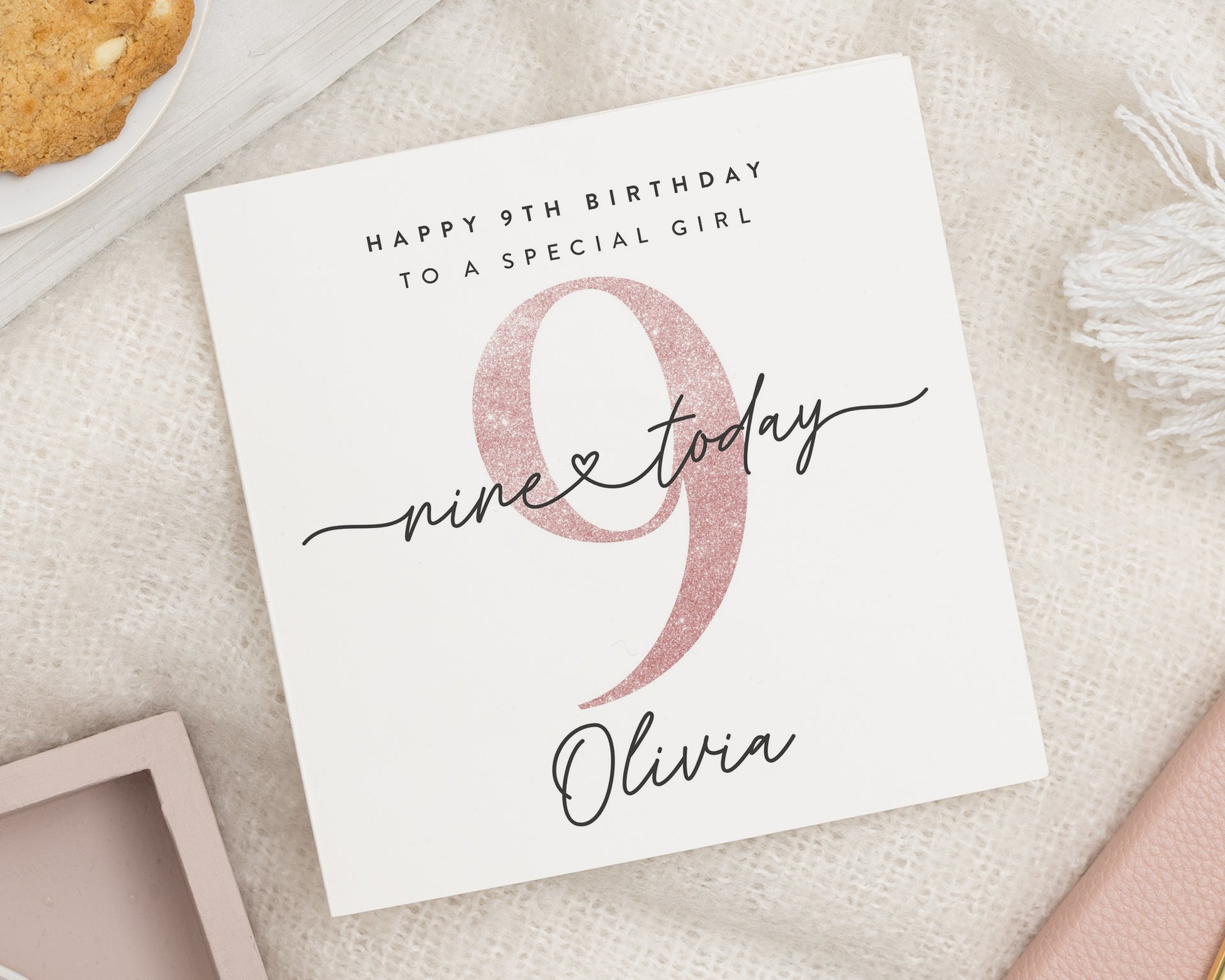 9th Birthday Card for Girl, Personalised Birthday Card for Daughter, Birthday Card for Granddaughter, Special Girl Birthday Card