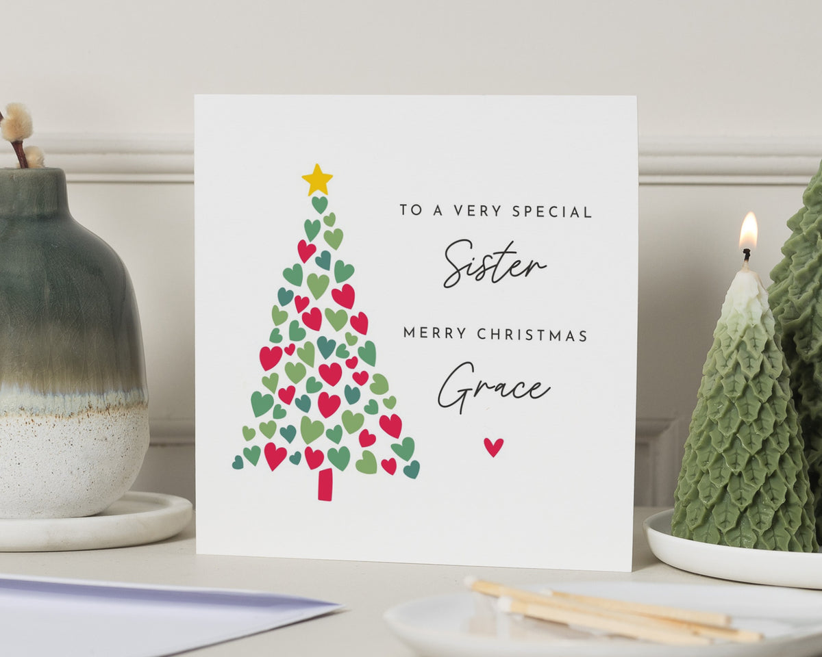 Christmas Card for Sister, Sister Christmas Card, Personalised Christmas Card, Xmas Card for Her, Special Sister Christmas Card