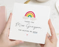 Thank You Teacher Card, Teacher Thank You Card, Rainbow Thank You Card, Personalised Teacher Card, End of Term Card, Thank You Card