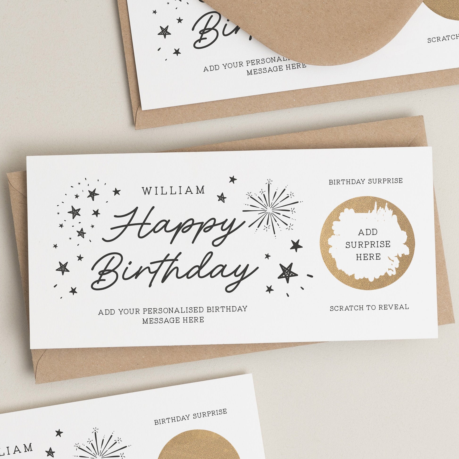 Personalised Birthday Gift Voucher Surprise, Birthday Card For Boyfriend, Scratch And Reveal Card, Gift Scratch Reveal Card, Gift For Him