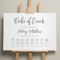 Minimal Personalised Wedding Order of Event Timeline A1 Sign, Script Order Of Events Wedding Itinerary Sign, Modern Wedding Signage 'Ashley'