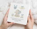New Baby Boy Card, Personalised Baby Card, Elephant Card, Congratulations Card, Baby Arrival Card, Cute Baby Card, Baby Boy Gift