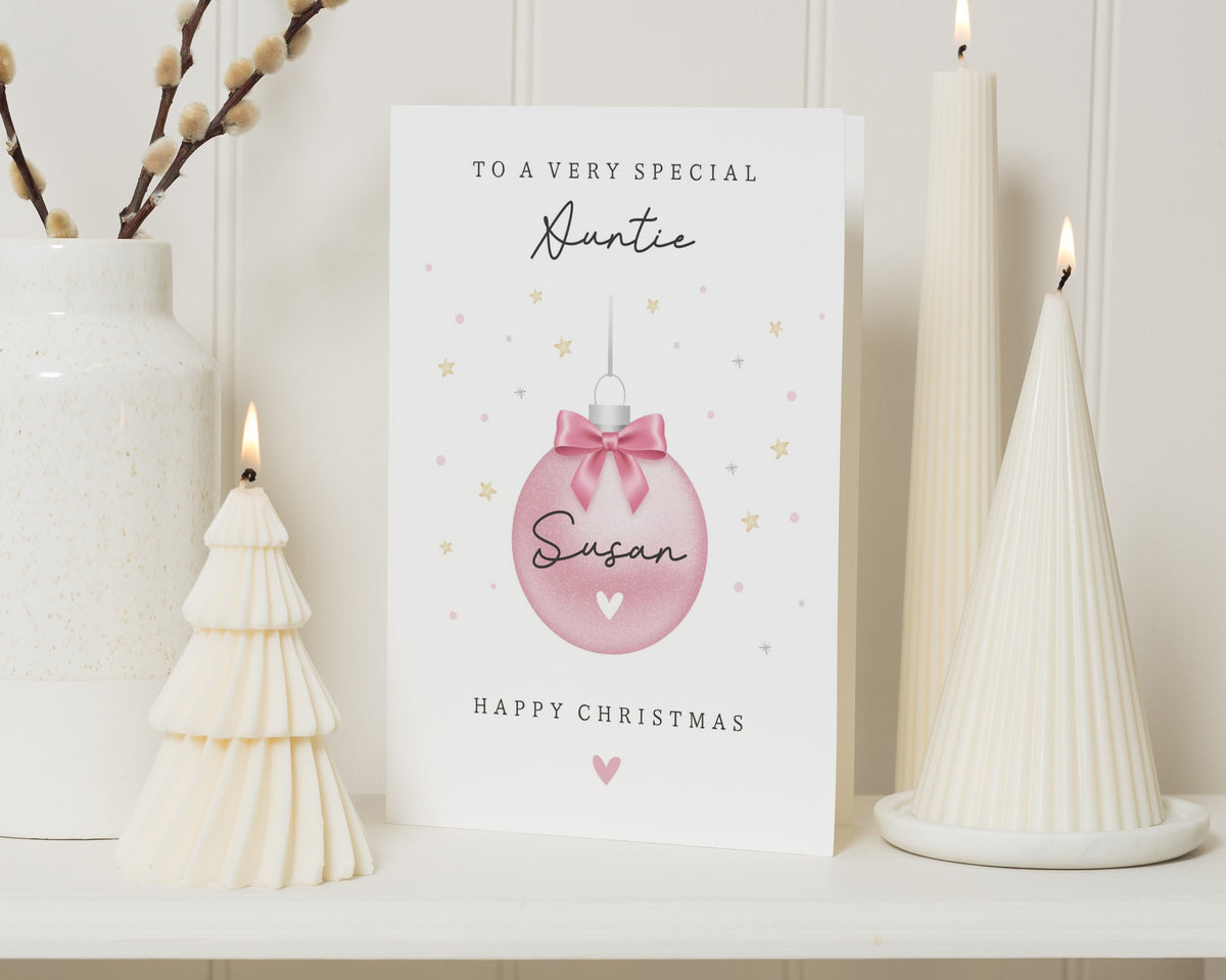 Christmas Card for Auntie, Personalised Christmas Card, Auntie Christmas Card, Christmas Card for Her, Custom Xmas Card for Aunt