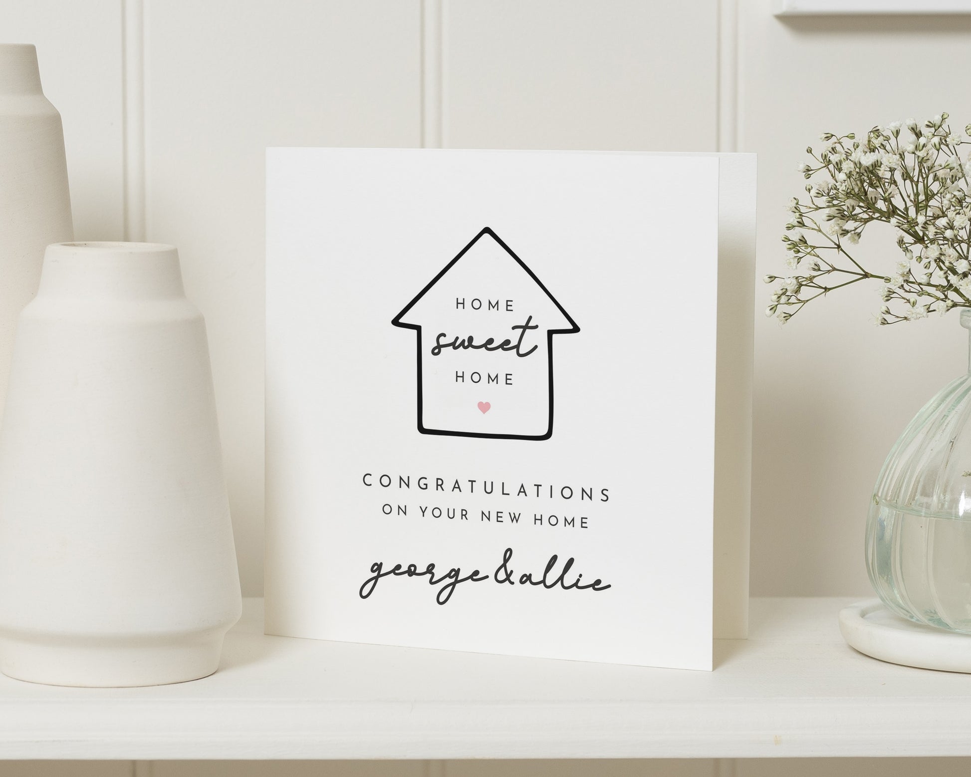 New Home Card, Home Sweet Home Card, Personalised New Home Card, Congratulations Card, Housewarming Card, Card for Couple