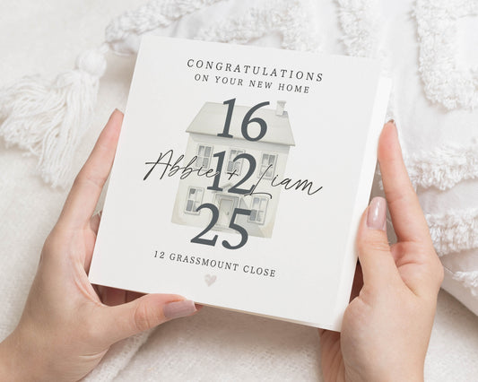 New Home Card, Personalised Housewarming Card, Congratulations Card, Custom Address Card, New Home Gift, New Homeowner Card