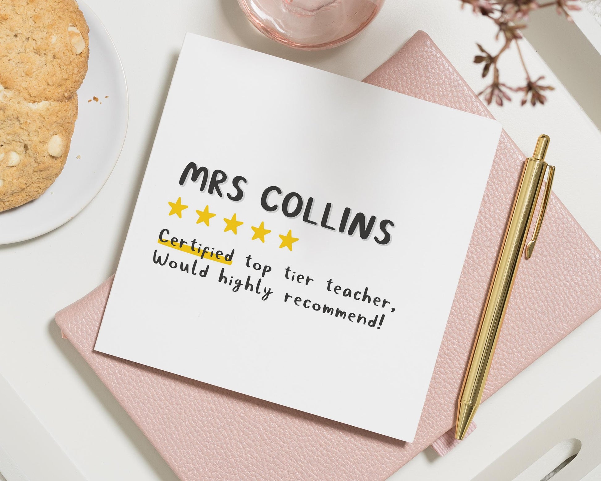 Teacher Thank You Card, Thank You Card for Teacher, End of Term Card, Personalised Teacher Card, Star Teacher Card, Thank You Card