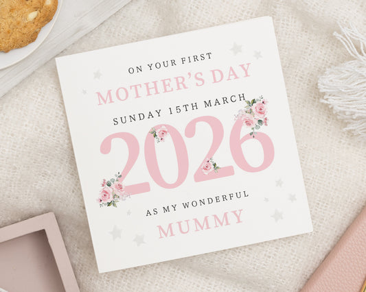 First Mothers Day Card, Personalised Mothers Day Card, Mothers Day Card from Baby, New Mum Card, Custom Mummy Card, Floral Card
